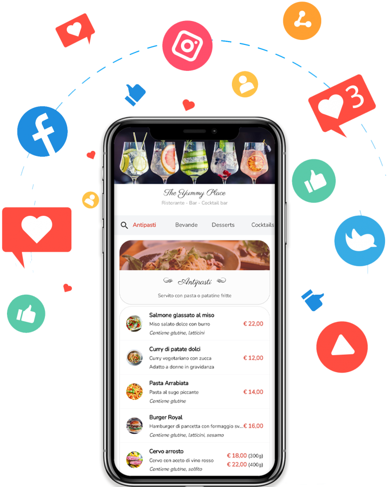 Menú en línea con código QR